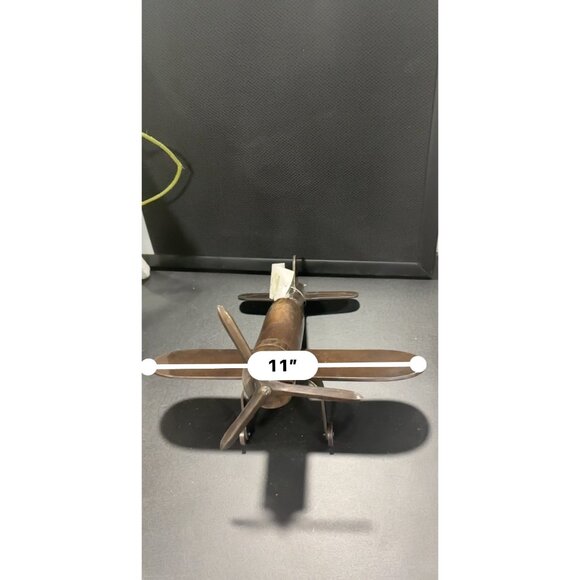 Vintage Metal Bronze Likke Airplane Sculpture Model WW|| Heavy Made in India - Picture 13 of 13